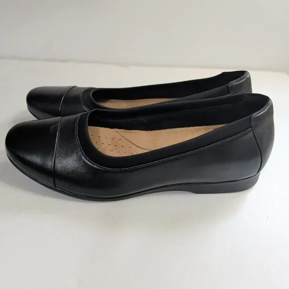 (2) Pair of Clarks,Bendables Women Brown Leather Slip 7M, Black Unstructured 7.5 - Picture 11 of 16